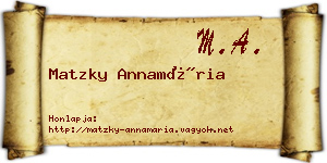 Matzky Annamária névjegykártya